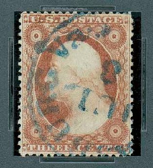 US Stamps Prices Scott Cat. # 25: 1857 3c Washington. Matthew Bennett International, Oct 2007, Sale 322, Lot 2013