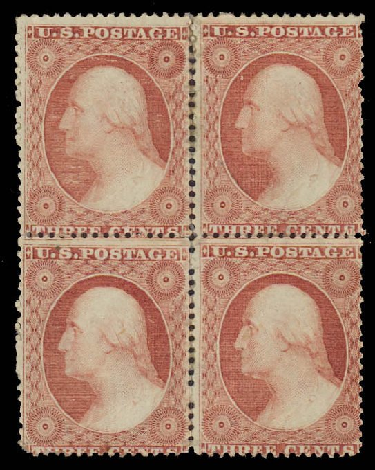 Value of US Stamps Scott Cat. 25: 3c 1857 Washington. Daniel Kelleher Auctions, Aug 2012, Sale 631, Lot 713