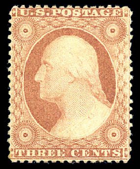 US Stamp Price Scott Catalog #25 - 1857 3c Washington. Matthew Bennett International, Sep 2010, Sale 333, Lot 3386
