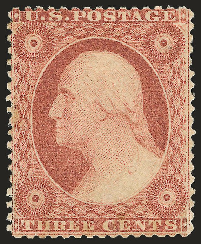 US Stamps Prices Scott Cat. #25: 1857 3c Washington. Robert Siegel Auction Galleries, Apr 2009, Sale 972, Lot 3036