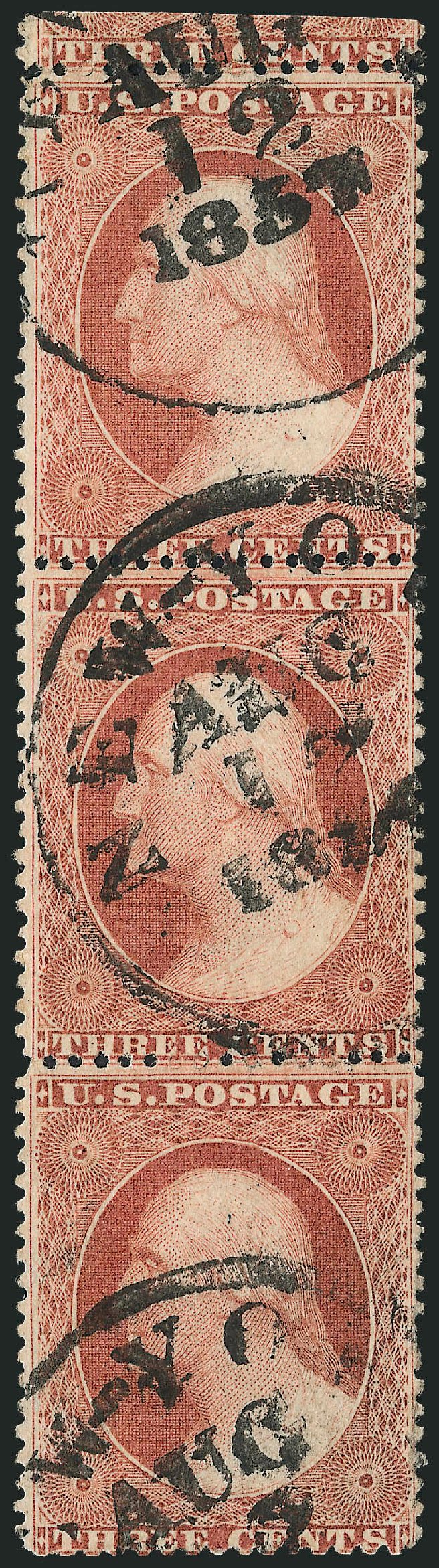 Costs of US Stamps Scott Catalogue 25: 1857 3c Washington. Robert Siegel Auction Galleries, Oct 2010, Sale 996, Lot 3196