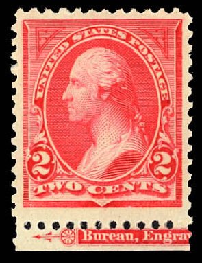 Value of US Stamps Scott Cat. # 250 - 2c 1894 Washington. Daniel Kelleher Auctions, Dec 2012, Sale 633, Lot 468