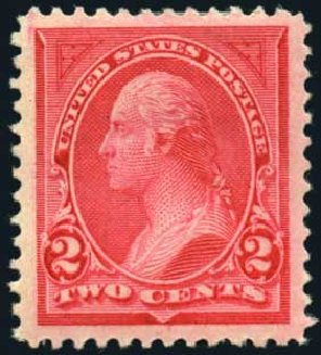 US Stamps Price Scott Catalog 250: 1894 2c Washington. Harmer-Schau Auction Galleries, Oct 2008, Sale 79, Lot 144