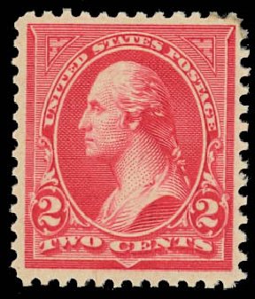 US Stamps Values Scott Catalog #252 - 2c 1894 Washington. Daniel Kelleher Auctions, Jan 2012, Sale 628, Lot 379