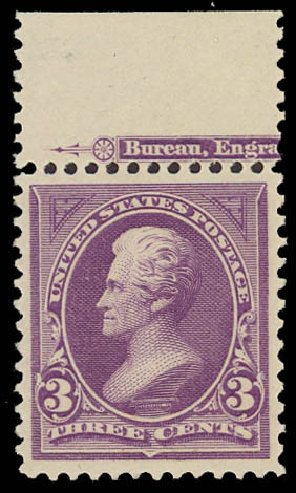 US Stamps Value Scott Catalog #253 - 1894 3c Jackson. Daniel Kelleher Auctions, Jun 2012, Sale 630, Lot 1578