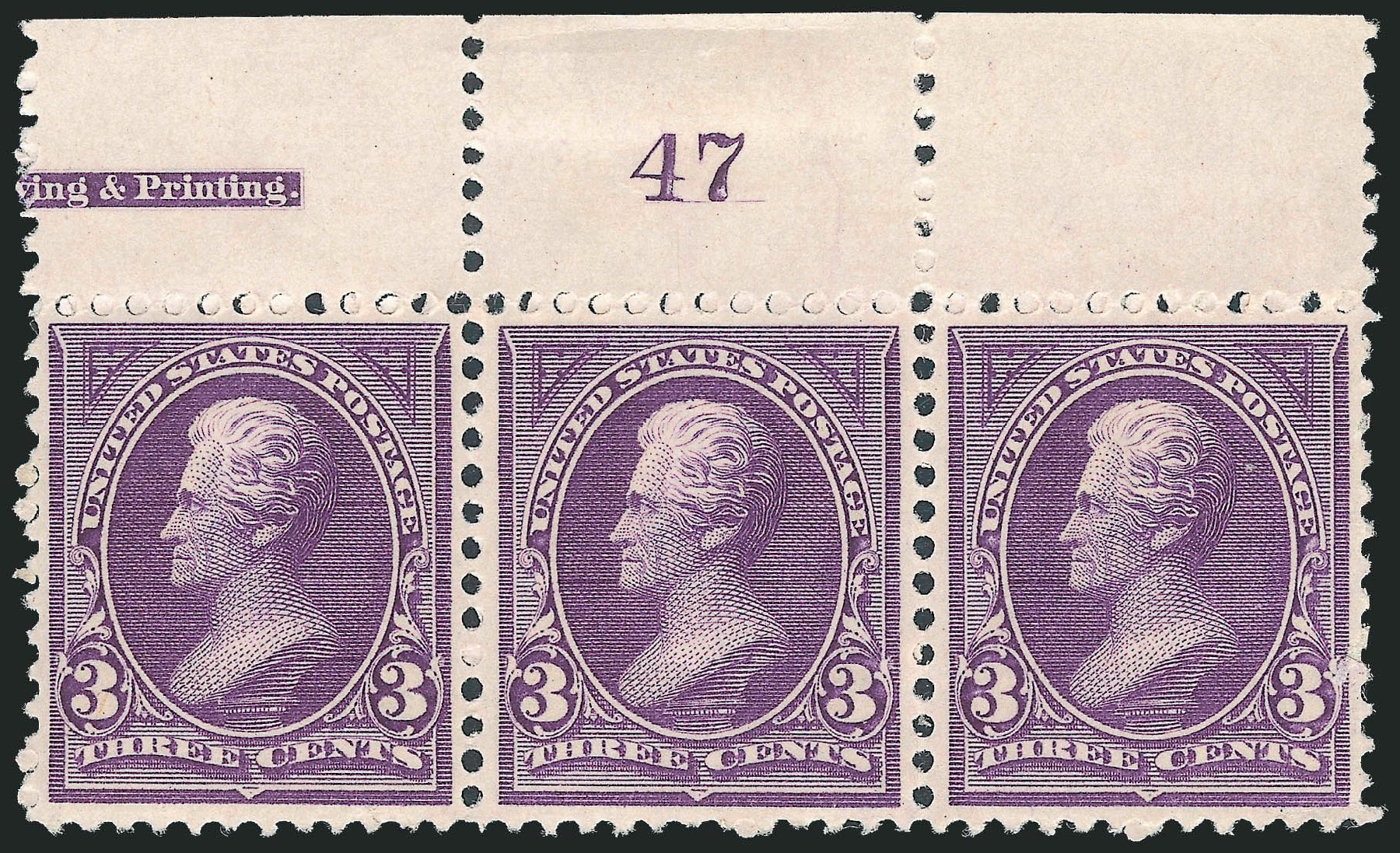 Costs of US Stamp Scott 253: 1894 3c Jackson. Robert Siegel Auction Galleries, Oct 2010, Sale 997, Lot 5738
