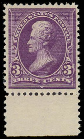 Value of US Stamps Scott 253 - 1894 3c Jackson. Daniel Kelleher Auctions, Jul 2011, Sale 625, Lot 850