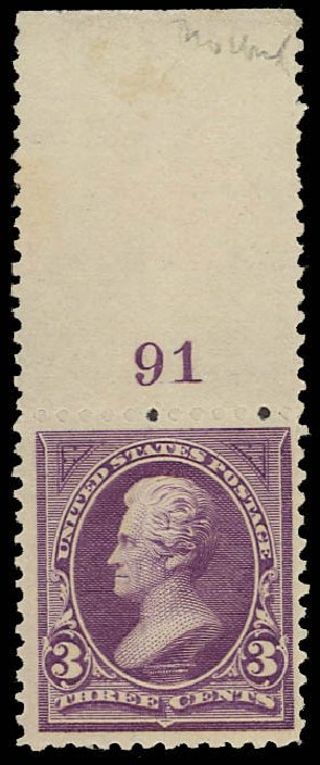 US Stamp Value Scott Catalogue #253 - 3c 1894 Jackson. Daniel Kelleher Auctions, Aug 2012, Sale 631, Lot 950