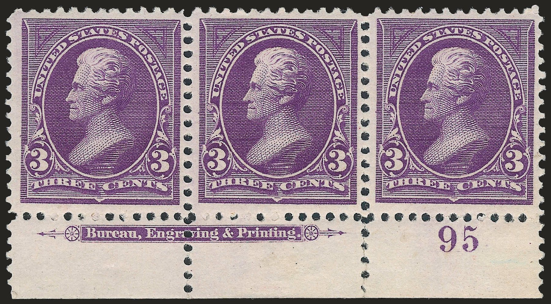 US Stamps Prices Scott Cat. 253 - 3c 1894 Jackson. Robert Siegel Auction Galleries, Jun 2010, Sale 992, Lot 2350