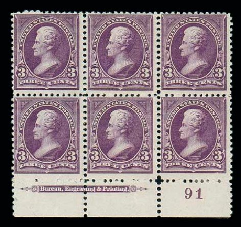Value of US Stamps Scott Cat. 253 - 1894 3c Jackson. Matthew Bennett International, Dec 2007, Sale 325, Lot 1781