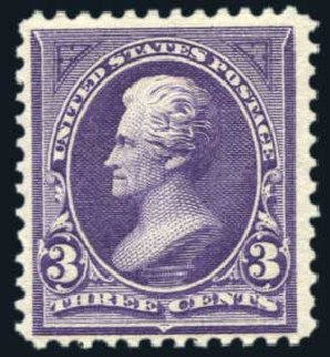 US Stamp Value Scott Catalogue 253: 1894 3c Jackson. Harmer-Schau Auction Galleries, Aug 2011, Sale 90, Lot 1394