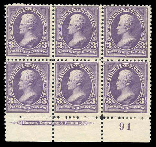 Prices of US Stamps Scott 253: 3c 1894 Jackson. Matthew Bennett International, Sep 2010, Sale 333, Lot 3665