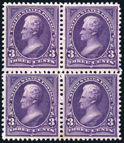 US Stamp Value Scott 253: 1894 3c Jackson. Harmer-Schau Auction Galleries, Aug 2011, Sale 90, Lot 1395