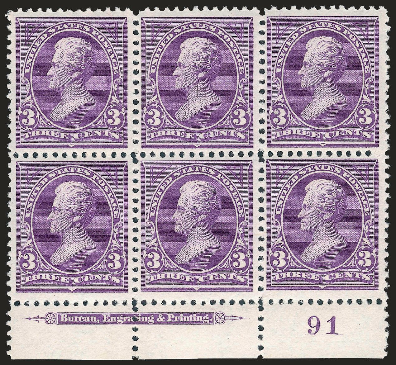 US Stamps Value Scott Catalog # 253 - 1894 3c Jackson. Robert Siegel Auction Galleries, Jun 2009, Sale 973, Lot 162