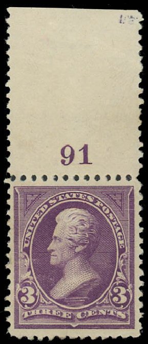 US Stamps Price Scott Cat. # 253 - 1894 3c Jackson. Daniel Kelleher Auctions, Oct 2012, Sale 632, Lot 1166