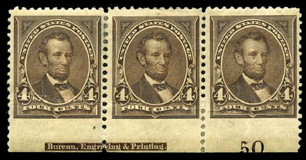 Values of US Stamps Scott #254: 1894 4c Lincoln. Matthew Bennett International, Mar 2012, Sale 344, Lot 4439