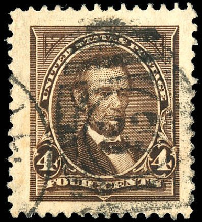 US Stamp Prices Scott 254 - 4c 1894 Lincoln. Matthew Bennett International, Dec 2008, Sale 330, Lot 1711