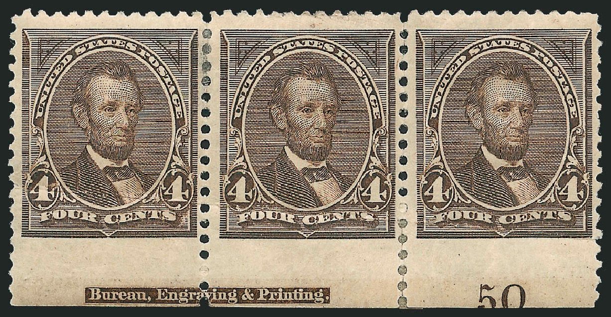 US Stamps Values Scott Catalog #254: 4c 1894 Lincoln. Robert Siegel Auction Galleries, Dec 2009, Sale 977, Lot 314
