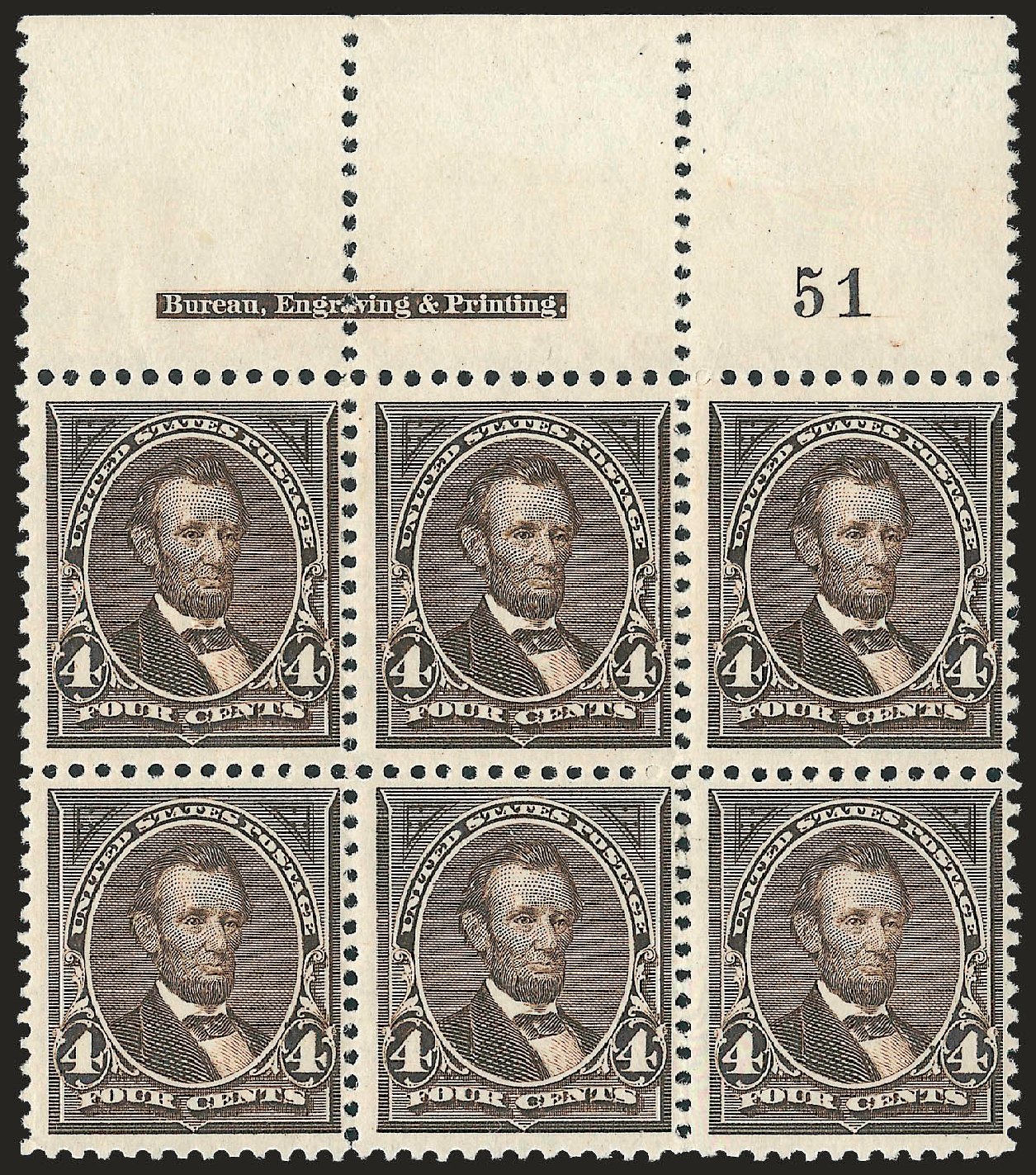 Value of US Stamp Scott Cat. 254 - 4c 1894 Lincoln. Robert Siegel Auction Galleries, Dec 2009, Sale 977, Lot 315