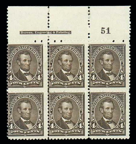 Prices of US Stamps Scott Cat. 254: 4c 1894 Lincoln. Matthew Bennett International, Dec 2007, Sale 325, Lot 1782