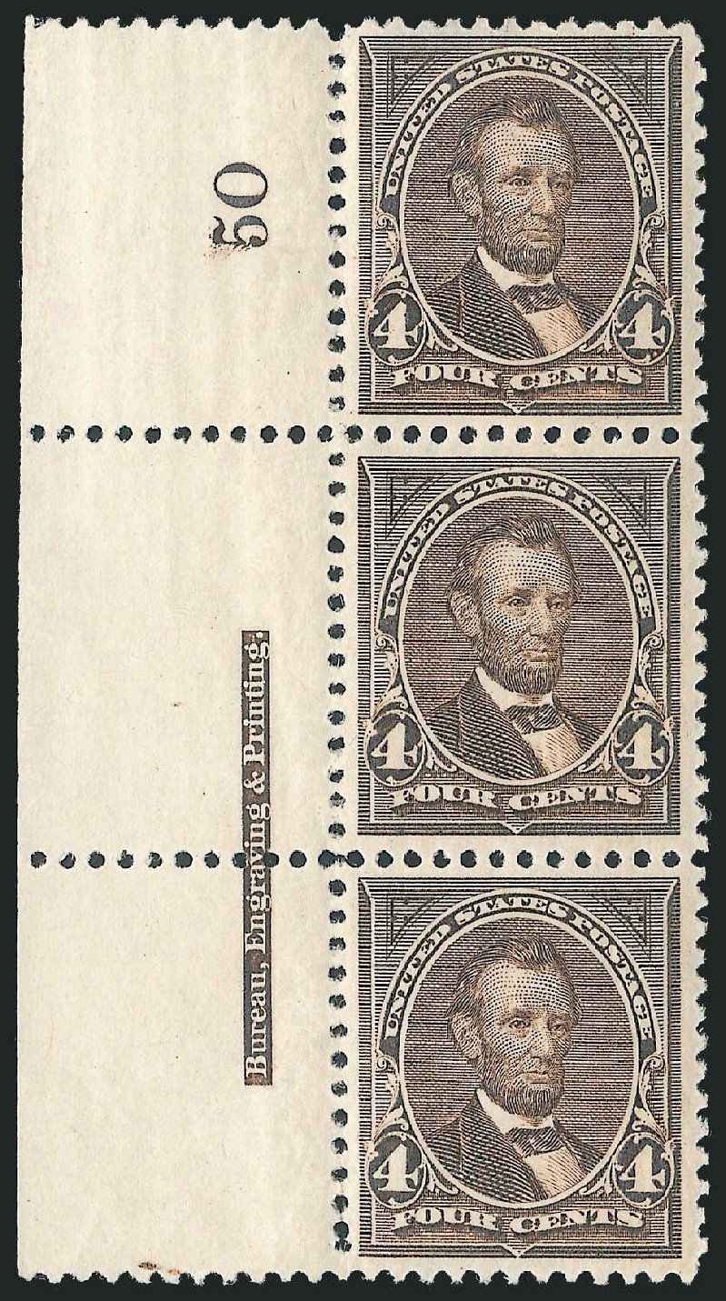 US Stamps Value Scott Catalog # 254 - 4c 1894 Lincoln. Robert Siegel Auction Galleries, Dec 2009, Sale 977, Lot 313