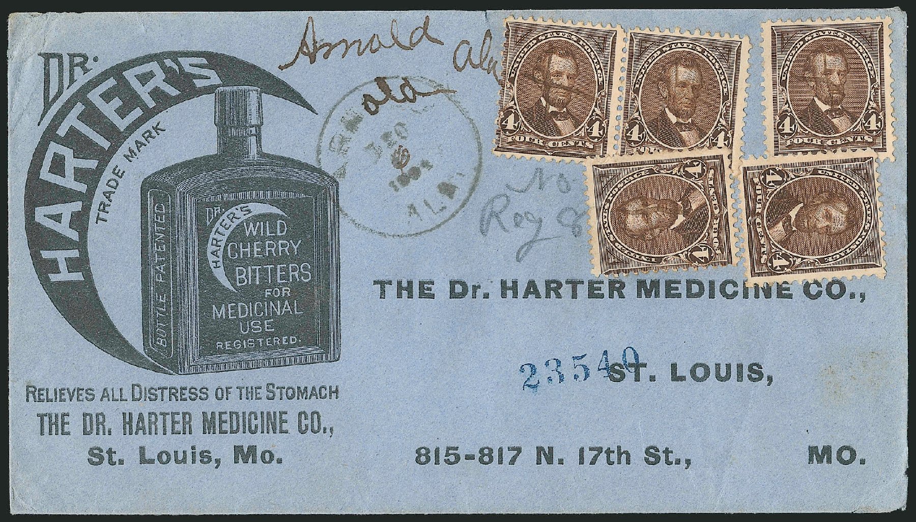 Price of US Stamps Scott Catalog 254: 1894 4c Lincoln. Robert Siegel Auction Galleries, Dec 2009, Sale 977, Lot 543