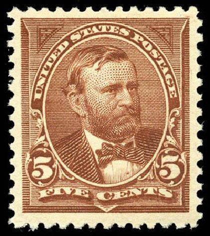 US Stamps Values Scott 255 - 1894 5c Grant. Matthew Bennett International, Apr 2008, Sale 326, Lot 244