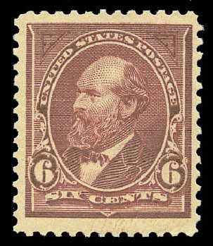Value of US Stamp Scott Catalogue 256 - 1894 6c Garfield. Matthew Bennett International, Sep 2010, Sale 333, Lot 3668