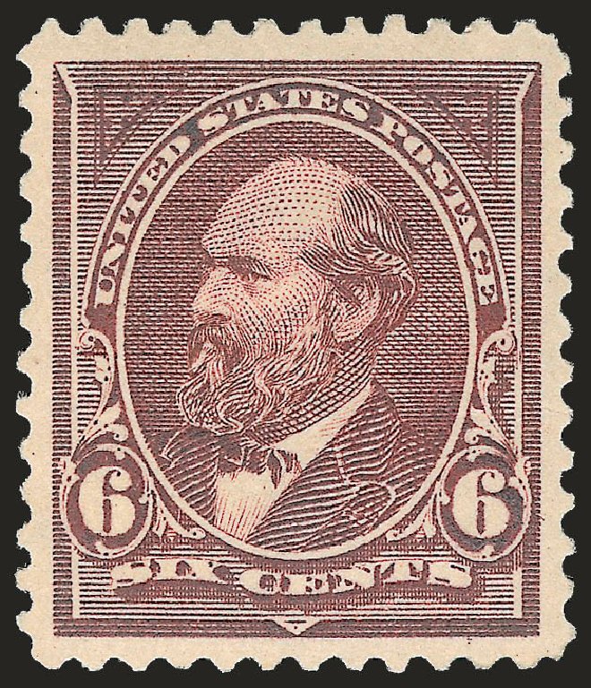 US Stamp Values Scott Catalog #256 - 6c 1894 Garfield. Robert Siegel Auction Galleries, Apr 2009, Sale 972, Lot 3248