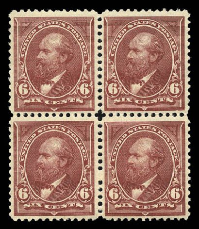 US Stamps Value Scott Cat. #256 - 6c 1894 Garfield. Matthew Bennett International, Mar 2011, Sale 337, Lot 2700