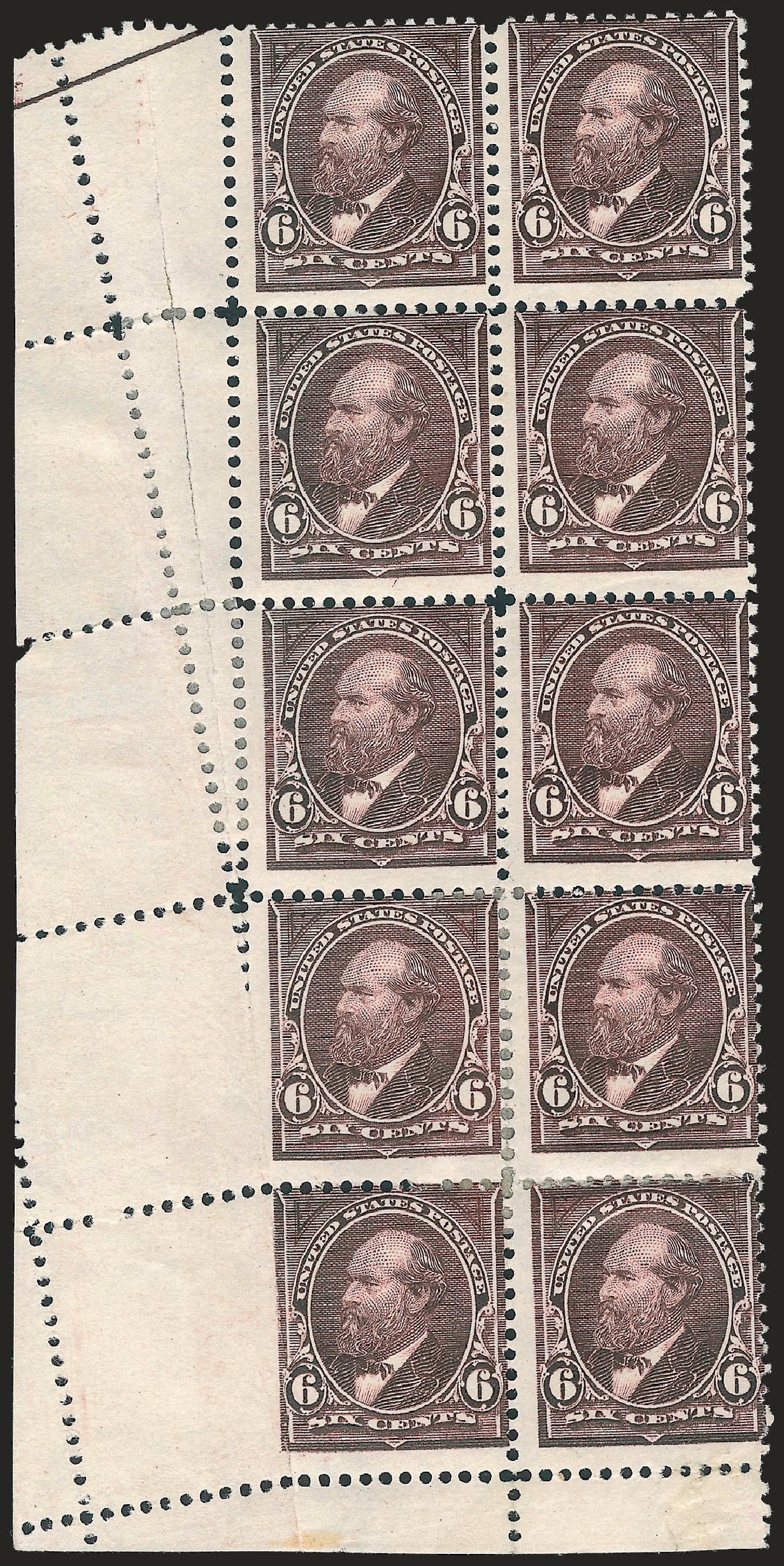 Value of US Stamps Scott Catalog 256 - 1894 6c Garfield. Robert Siegel Auction Galleries, Dec 2009, Sale 977, Lot 330