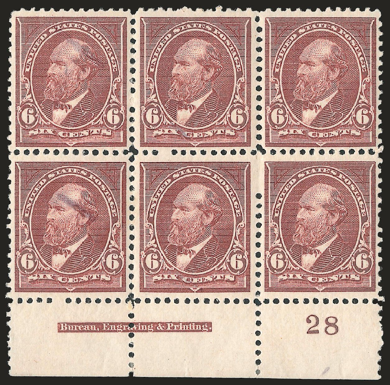 Prices of US Stamp Scott #256: 1894 6c Garfield. Robert Siegel Auction Galleries, Dec 2009, Sale 977, Lot 331