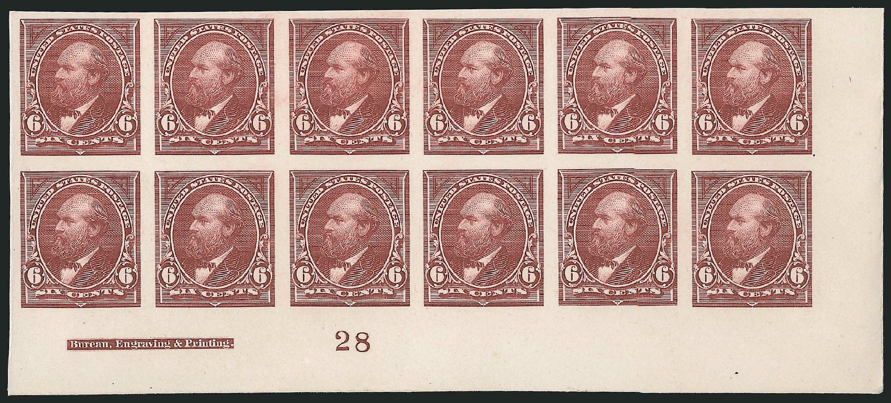 US Stamps Price Scott Cat. #256: 6c 1894 Garfield. Robert Siegel Auction Galleries, Dec 2009, Sale 977, Lot 244