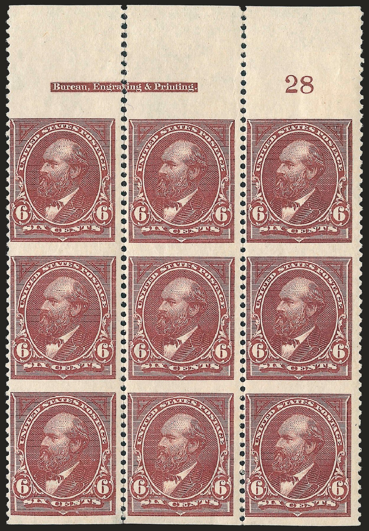 US Stamps Price Scott Catalog #256 - 1894 6c Garfield. Robert Siegel Auction Galleries, Dec 2009, Sale 977, Lot 332