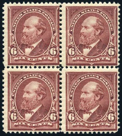US Stamps Price Scott Cat. # 256: 6c 1894 Garfield. Harmer-Schau Auction Galleries, Feb 2009, Sale 80, Lot 1226