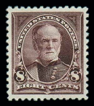 Value of US Stamps Scott Catalogue #257: 1894 8c Sherman. Matthew Bennett International, Oct 2007, Sale 322, Lot 2108