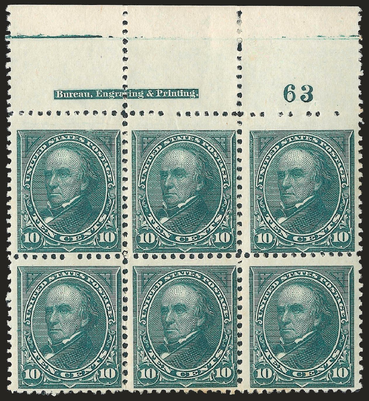 US Stamp Value Scott Cat. 258 - 10c 1894 Webster. Robert Siegel Auction Galleries, Dec 2009, Sale 977, Lot 340