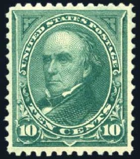 Value of US Stamp Scott Cat. 258: 10c 1894 Webster. Harmer-Schau Auction Galleries, Jun 2008, Sale 78, Lot 1451