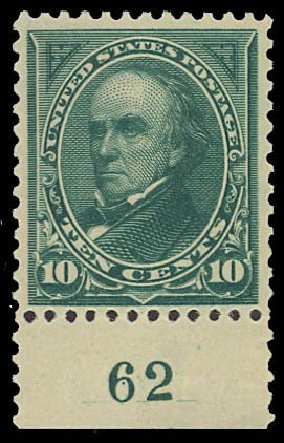 Price of US Stamp Scott 258: 1894 10c Webster. Daniel Kelleher Auctions, Jun 2012, Sale 630, Lot 1591