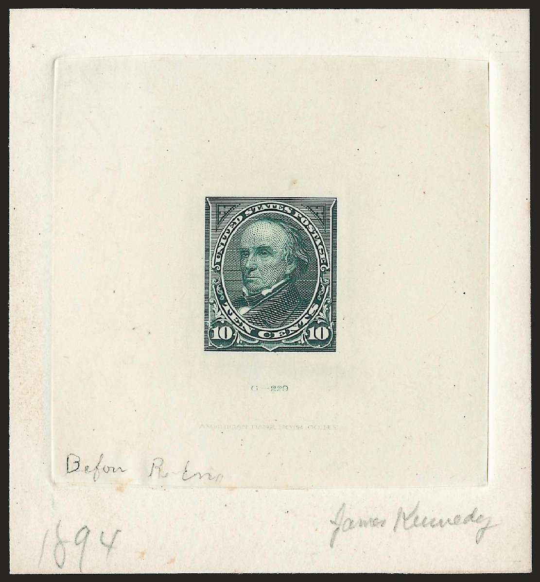 Price of US Stamp Scott # 258 - 1894 10c Webster. Robert Siegel Auction Galleries, Dec 2009, Sale 977, Lot 184