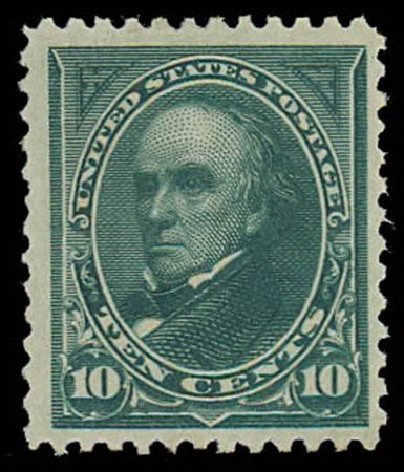 US Stamp Values Scott Catalogue 258 - 1894 10c Webster. Daniel Kelleher Auctions, Oct 2011, Sale 626, Lot 255