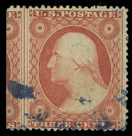 Value of US Stamps Scott Catalogue #26: 1857 3c Washington. Daniel Kelleher Auctions, Oct 2011, Sale 626, Lot 48