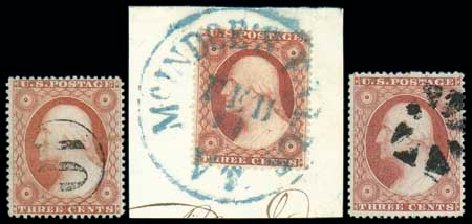 Cost of US Stamp Scott # 26: 1857 3c Washington. Matthew Bennett International, Dec 2007, Sale 323, Lot 129
