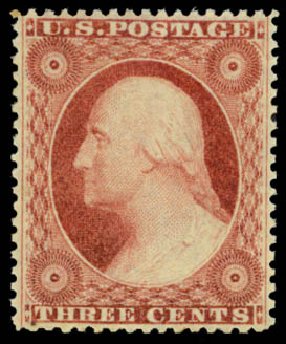 Price of US Stamp Scott Catalogue # 26: 1857 3c Washington. Daniel Kelleher Auctions, Sep 2013, Sale 639, Lot 3139