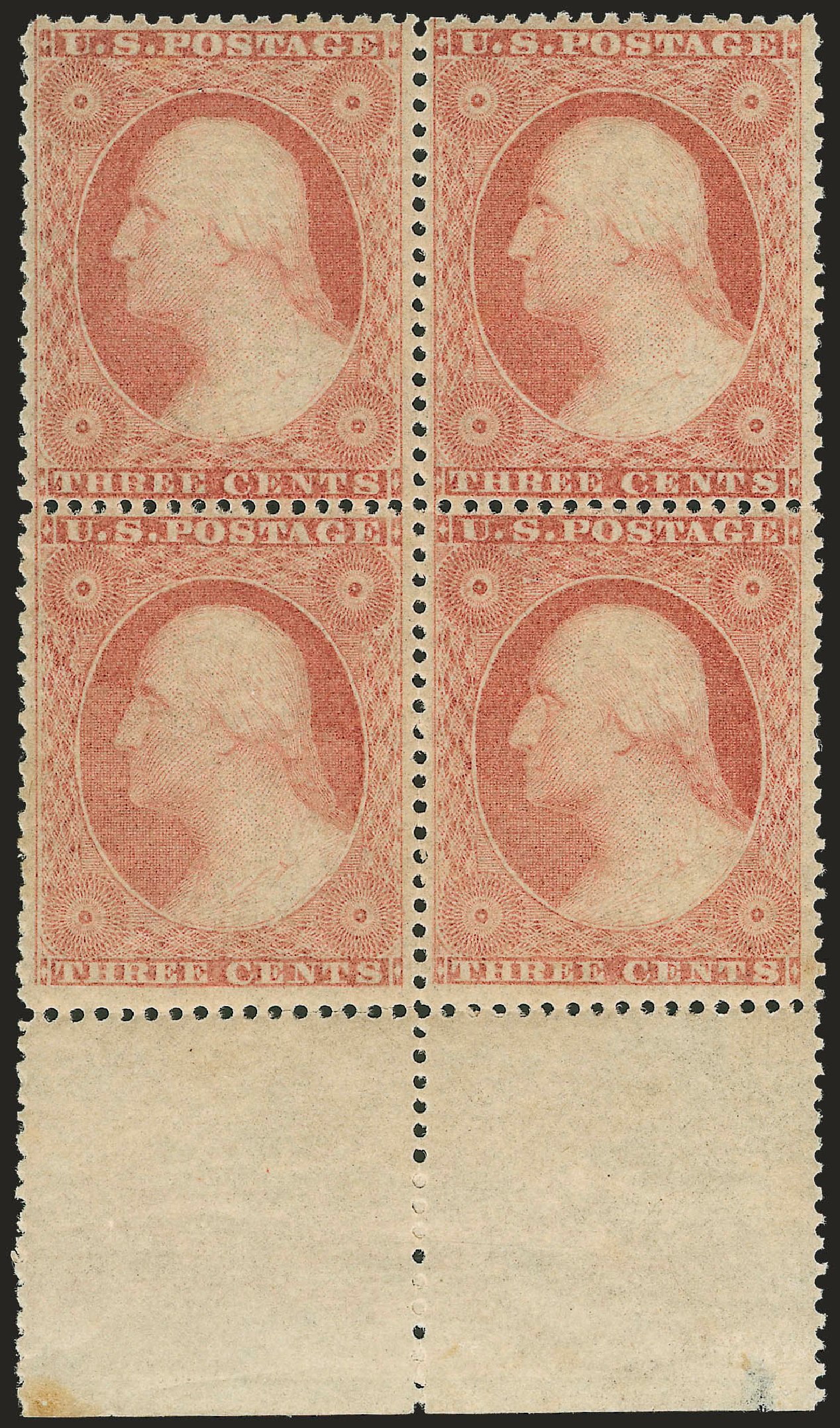 Value of US Stamp Scott Catalogue # 26 - 1857 3c Washington. Robert Siegel Auction Galleries, Dec 2009, Sale 982, Lot 5119