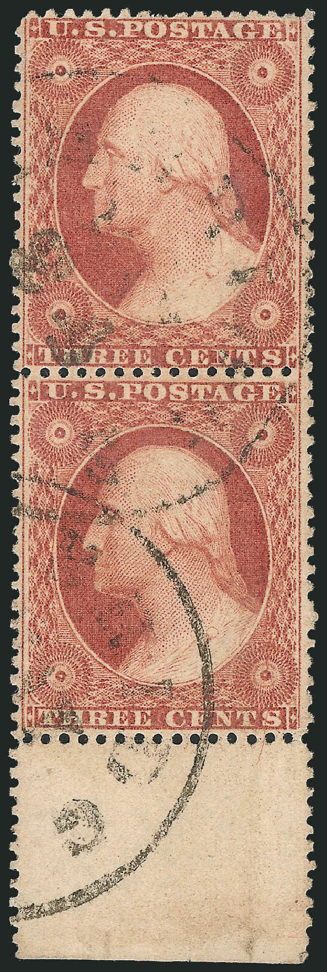 Cost of US Stamp Scott Catalog 26 - 1857 3c Washington. Robert Siegel Auction Galleries, Oct 2010, Sale 996, Lot 3219