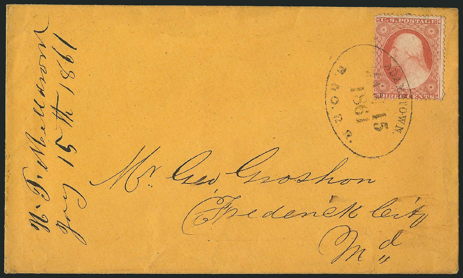 US Stamps Value Scott Catalog # 26: 1857 3c Washington. Robert Siegel Auction Galleries, Oct 2010, Sale 996, Lot 3240