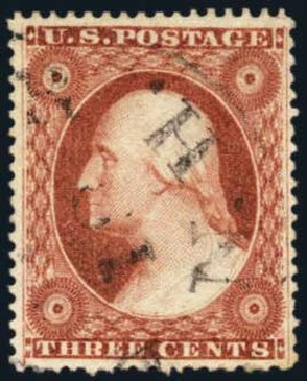 Prices of US Stamp Scott Cat. # 26 - 3c 1857 Washington. Harmer-Schau Auction Galleries, Jan 2014, Sale 100, Lot 431