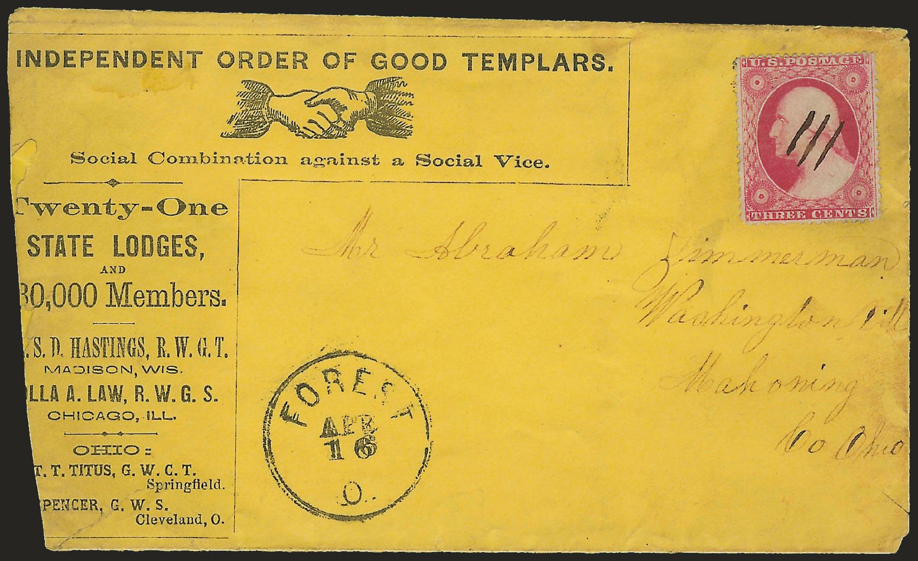 Cost of US Stamp Scott Catalog 26 - 3c 1857 Washington. Robert Siegel Auction Galleries, Dec 2008, Sale 964, Lot 271