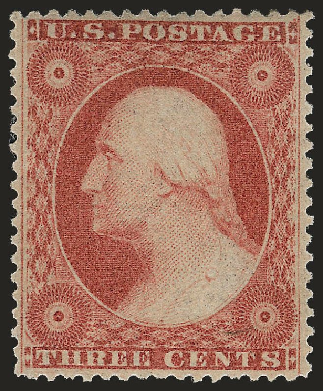 US Stamps Values Scott Cat. #26: 1857 3c Washington. Robert Siegel Auction Galleries, Apr 2010, Sale 984, Lot 141
